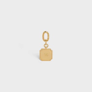 Celine 16 Charm In Brass Kleine Lederwaren Gold | CL-592923