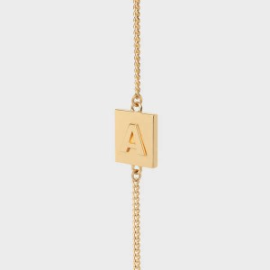 Celine Alphabet A In Brass With Gold Finish Armbänder Gold | CL-592238