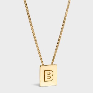 Celine Alphabet B In Brass With Gold Finish Ketten Gold | CL-592265