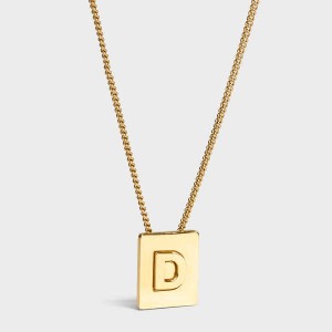 Celine Alphabet D In Brass With Gold Finish Ketten Gold | CL-592267