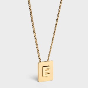 Celine Alphabet E In Brass With Gold Finish Ketten Gold | CL-592268