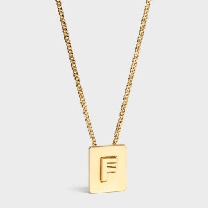 Celine Alphabet F In Brass With Gold Finish Ketten Gold | CL-592269