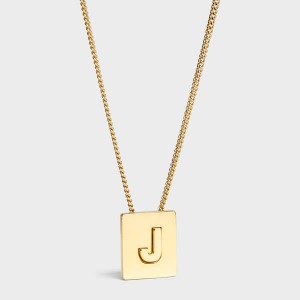 Celine Alphabet J In Brass With Gold Finish Ketten Gold | CL-592273