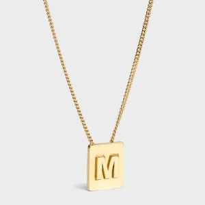 Celine Alphabet M In Brass With Gold Finish Ketten Gold | CL-592276