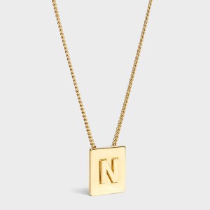 Celine Alphabet N In Brass With Gold Finish Ketten Gold | CL-592277