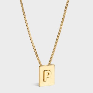 Celine Alphabet P In Brass With Gold Finish Ketten Gold | CL-592279