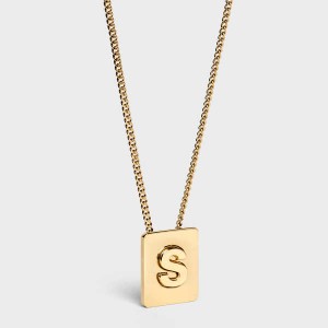 Celine Alphabet S In Brass With Gold Finish Ketten Gold | CL-592282