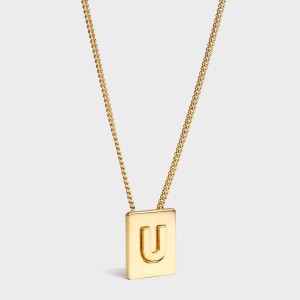 Celine Alphabet U In Brass With Gold Finish Ketten Gold | CL-592284