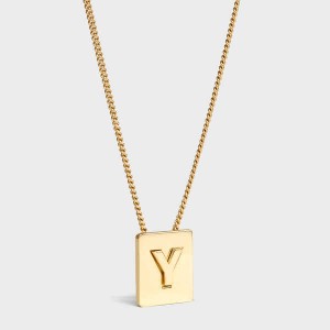 Celine Alphabet Y In Brass With Gold Finish Ketten Gold | CL-592288