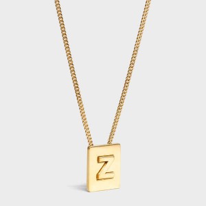 Celine Alphabet Z In Brass With Gold Finish Ketten Gold | CL-592289