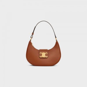 Celine Ava Soft Bag In Smooth Calfskin Triomphe Braun | CL-593172