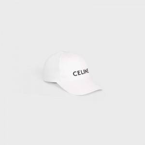 Celine Baseball In Baumwoll Kappe Weiß | CL-591695