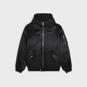 Celine Bomber In Satin-finish Nylon Blousons Schwarz | CL-591956