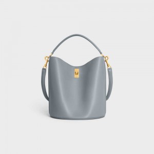 Celine Bucket Bag In Smooth Calfskin 16 Blau Grau | CL-593255