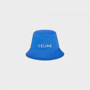 Celine Bucket In Baumwoll Gabardine Hut Blau | CL-592351