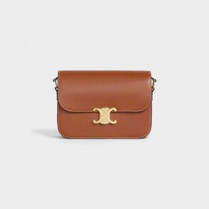 Celine Classique Bag In Natural Calfskin Triomphe Braun | CL-593184