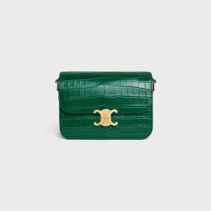 Celine Classique Bag In Niloticus Crocodile Triomphe Grün | CL-593190