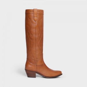 Celine High Western In Calfskin Stiefel Orange | CL-592514