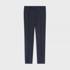 Celine Klassische In Gestreift Cashmere Wolle Hosen Blau | CL-592025