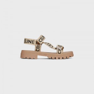 Celine Leo Riemchen In With Jacquard Sandalen Braun Schwarz | CL-591893