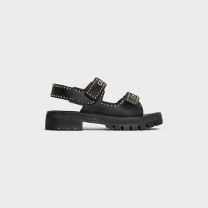 Celine Leo Studded Chunky In Calfskin Sandalen Schwarz | CL-592593