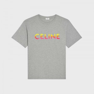 Celine Loose In Baumwoll Jersey T-shirt Grau | CL-592136