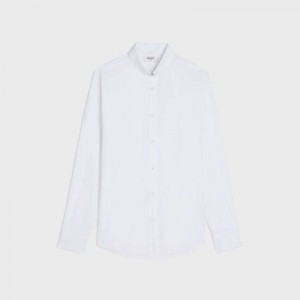 Celine Loose With Inverted Collar In Baumwoll Poplin Hemd Weiß | CL-592177