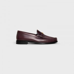 Celine Luco Triomphe In Polished Bullskin Halbschuhe Bordeaux | CL-591885