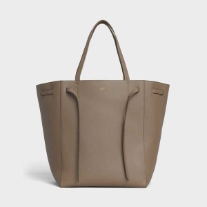 Celine Medium Phantom In Soft Grained Calfskin Cabas Grau Braun | CL-593096