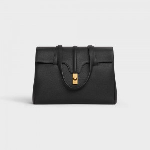 Celine Medium Soft Bag In Supple Grained Calfskin 16 Schwarz | CL-593263