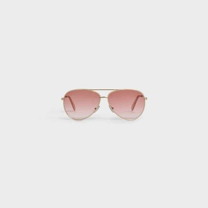 Celine Metal Frame 02 In Metal Sonnenbrille Gold Rosa | CL-592411