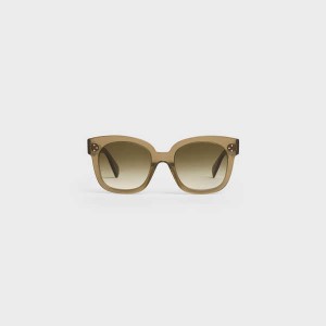 Celine Oversized S002 In Acetate Sonnenbrille Khaki | CL-592438