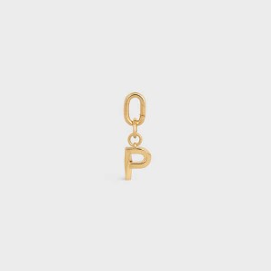 Celine P Charm In Brass Kleine Lederwaren Gold | CL-592935