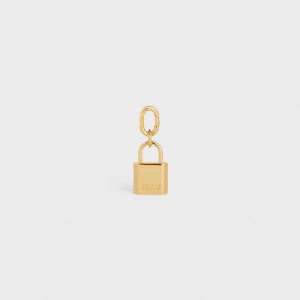 Celine Padlock Charm In Brass Kleine Lederwaren Gold | CL-592921