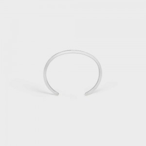 Celine Paris Thin Cuff In Brass With Rhodium Finish Armbänder Silber | CL-592216