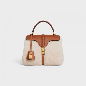 Celine Small Bag In Shearling And Natural Calfskin 16 Beige Braun | CL-593277