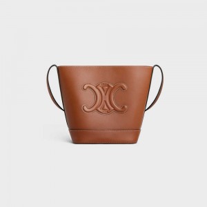 Celine Small Bucket In Smooth Calfskin Cuir Triomphe Braun | CL-593146