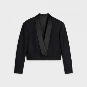 Celine Spencer Tux In Grain De Poudre Jacken Schwarz | CL-592670