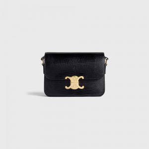 Celine Teen Bag In Lizard Triomphe Schwarz | CL-593213