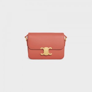 Celine Teen Bag In Shiny Calfskin Triomphe Bordeaux | CL-593203