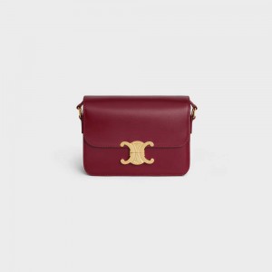 Celine Teen Bag In Shiny Calfskin Triomphe Bordeaux | CL-593197