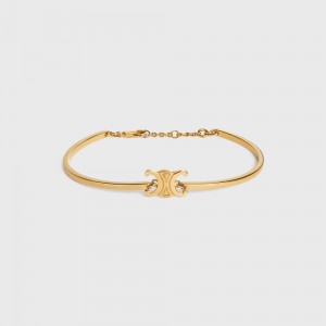 Celine Triomphe Articulated In Brass With Gold Finish Armbänder Gold | CL-592209