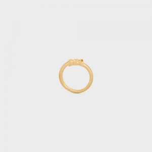 Celine Triomphe Asymmetric In Brass With Gold Finish Ringe Gold | CL-592182