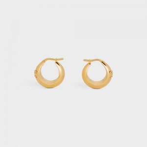 Celine Triomphe Bold Hoops In Brass With Gold Finish Ohrringe Gold | CL-592306