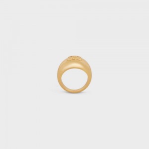 Celine Triomphe Bold In Brass With Gold Finish Ringe Gold | CL-592190