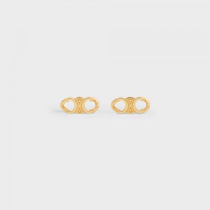 Celine Triomphe Gourmette Studs In Brass With Gold Finish Ohrringe Gold | CL-592310