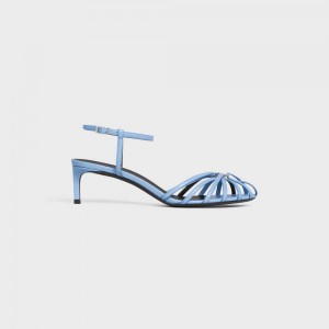 Celine Triomphe In Calfskin Sandalen Hellblau | CL-592602