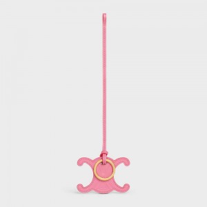 Celine Triomphe Keyring Charm In Smooth Calfskin Kleine Lederwaren Rosa | CL-592898