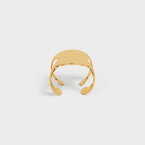 Celine Triomphe Shadow Cuff In Brass With Gold Finish Armbänder Gold | CL-592225