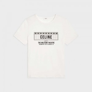 Celine Wiltern In Baumwoll Jersey T-shirt Weiß Schwarz | CL-592773